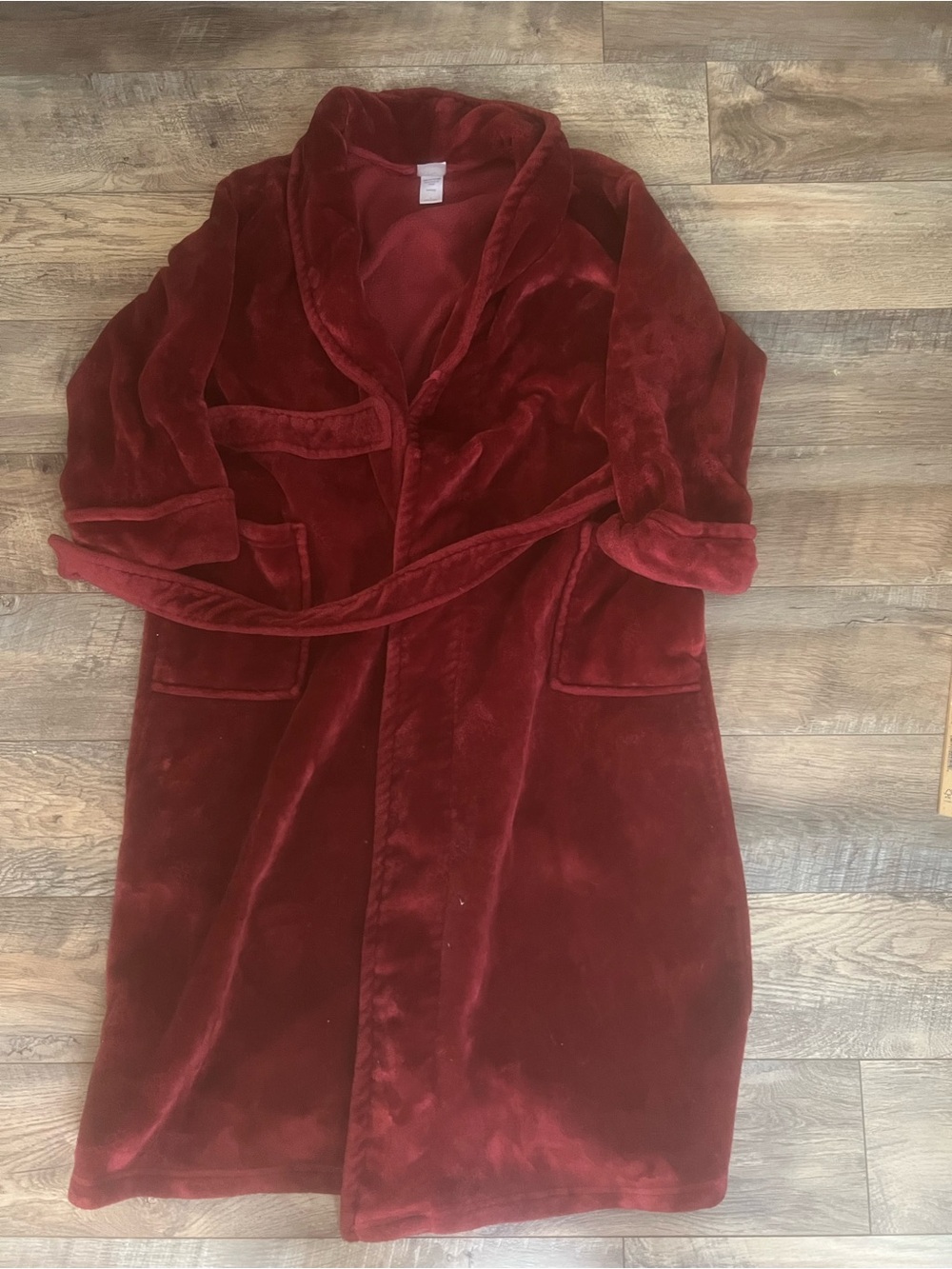 Natori Burgundy Ruby Cashmere Plush Shawl Collar Robe Women’s Size Large